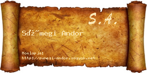 Sümegi Andor névjegykártya