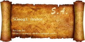 Sümegi Andor névjegykártya
